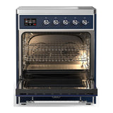 ILVE UMIB30NR3MBC Majestic III 30 inch Induction Range with 4 Elements, 4 cu. ft. Oven Capacity (Triple Glass Door, Midnight Blue, Chrome)