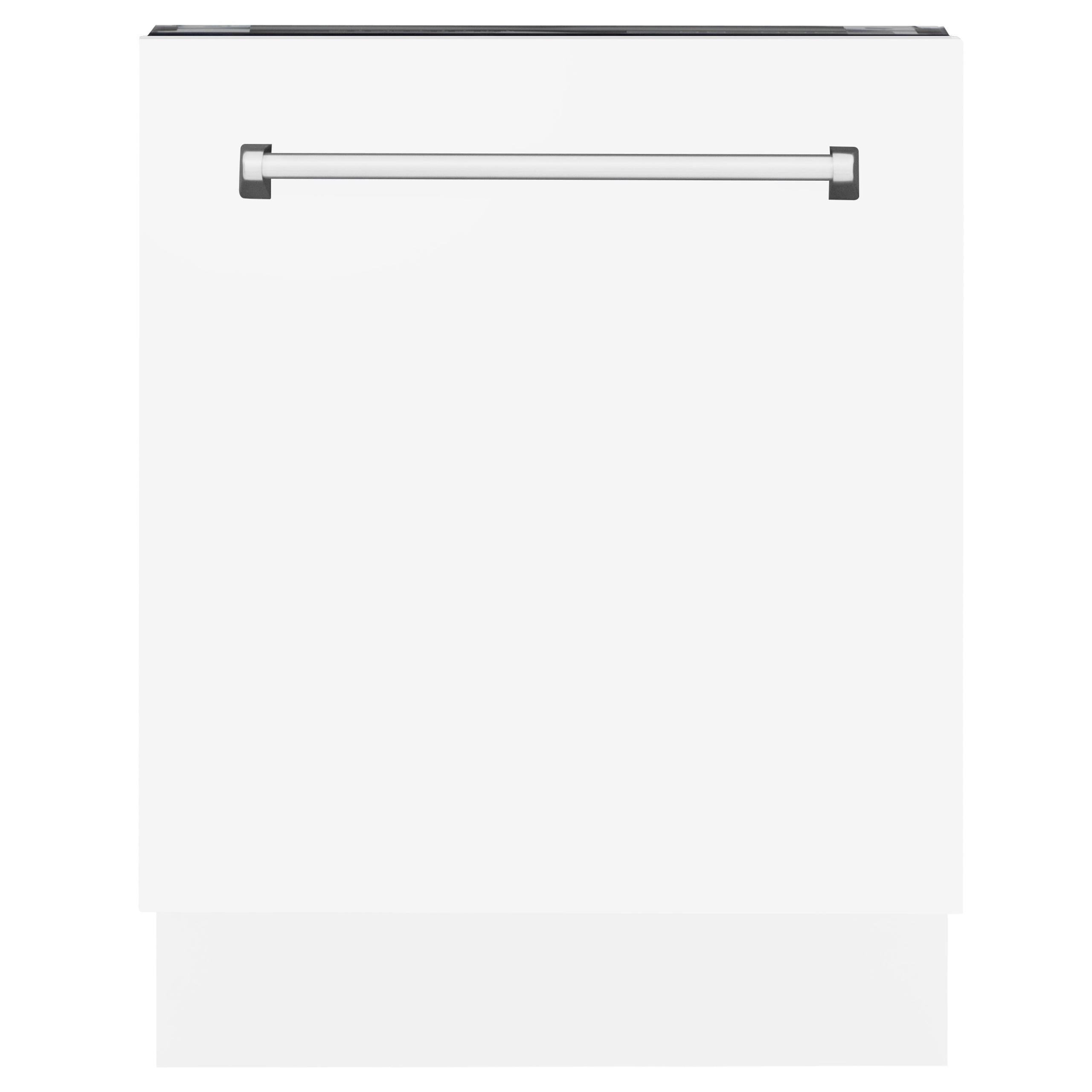 ZLINE 24" Tallac Series 3rd Rack Dishwasher with Traditional Handle, 51dBa (DWV-24) [Color: White Matte]