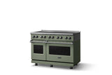 48"W. Induction Range (Finish: Eucalyptus, Trim: Polished Chrome)