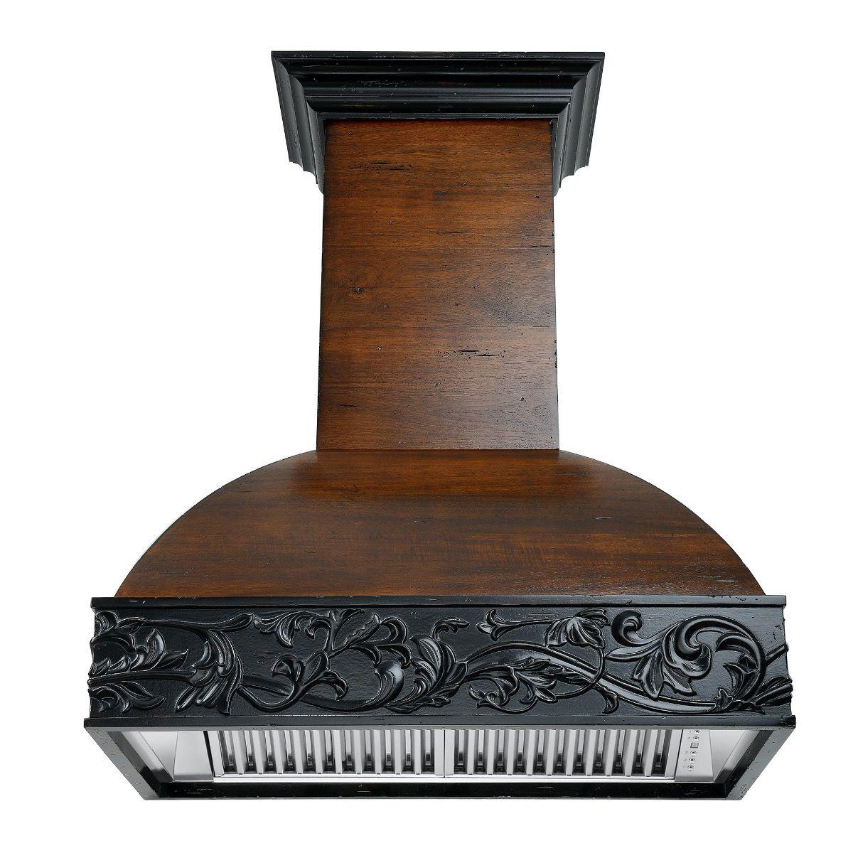 ZLINE 42 in. Wooden Wall Mount Range Hood in Antigua and Walnut - Includes Remote Motor