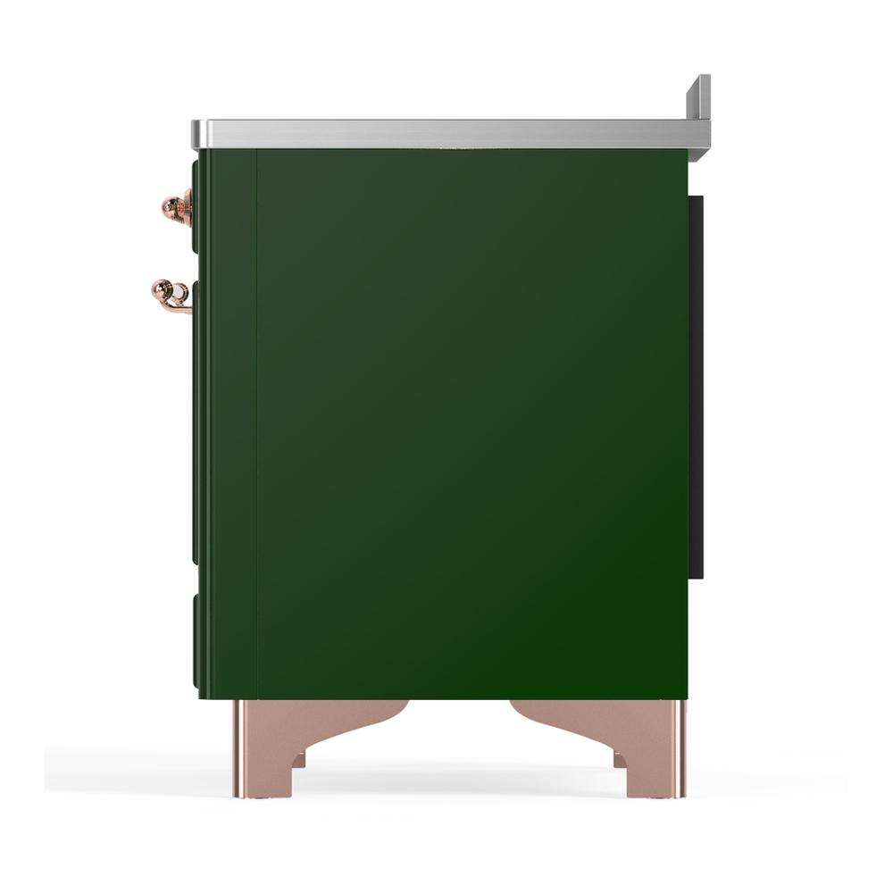 ILVE UMIB48NR3EGP Majestic III 48 inch Induction Range with 6 Elements, 5.02 cu. ft. Total Oven Capacity (Triple Glass Door, Emerald Green, Copper)