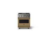 30"W. Open Burner Gas Range (Finish: Golden Hour, Trim: Brushed Brass, Fuel: Natural Gas)