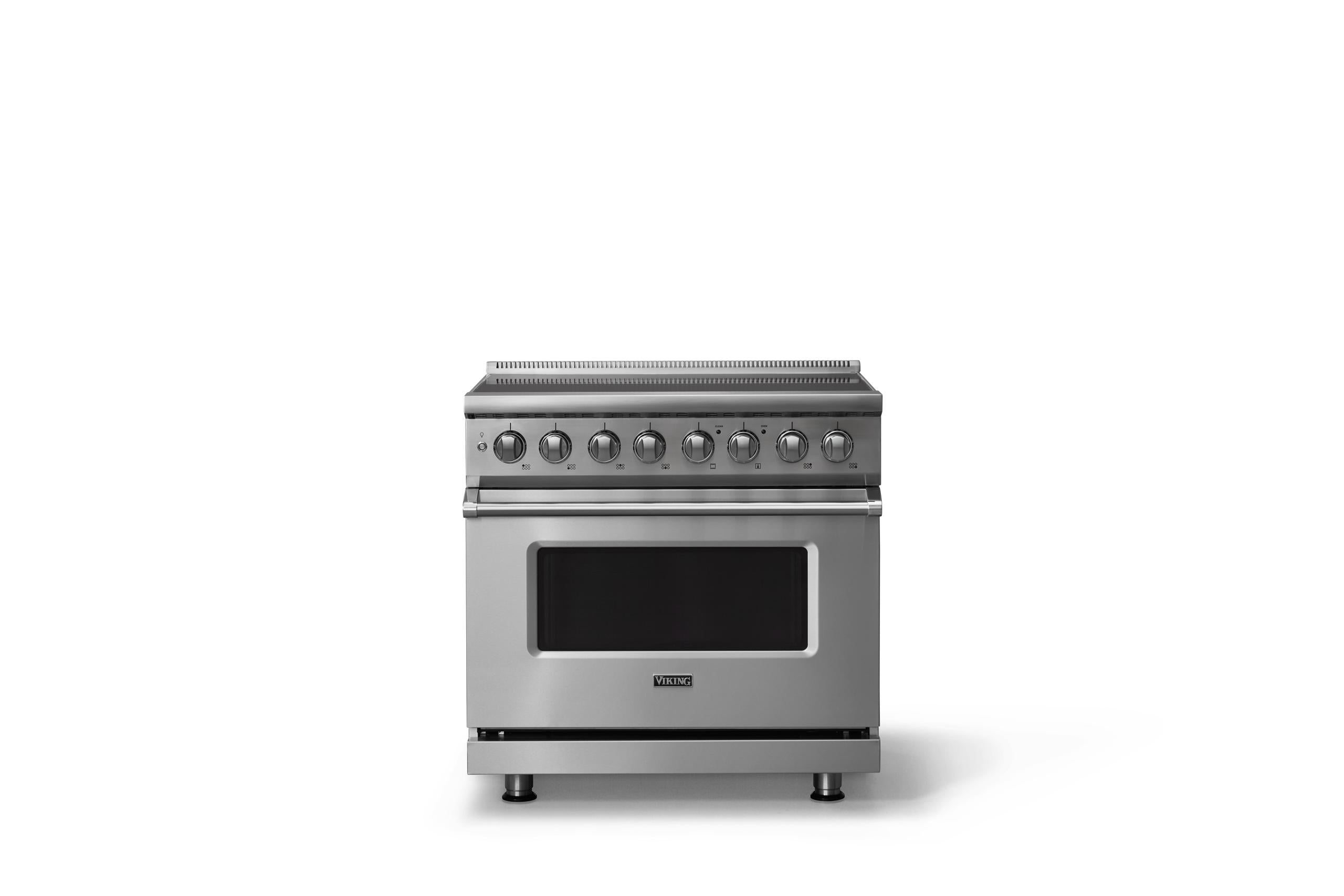 36"W. Induction Range (Finish: Stainless Steel, Trim: Polished Chrome)