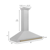 ZLINE 48 in. Autograph Edition Convertible Fingerprint Resistant DuraSnow Stainless Steel Range Hood with Champagne Bronze Handle (KB4SNZ-48-CB) [Color: Champagne Bronze Accents]