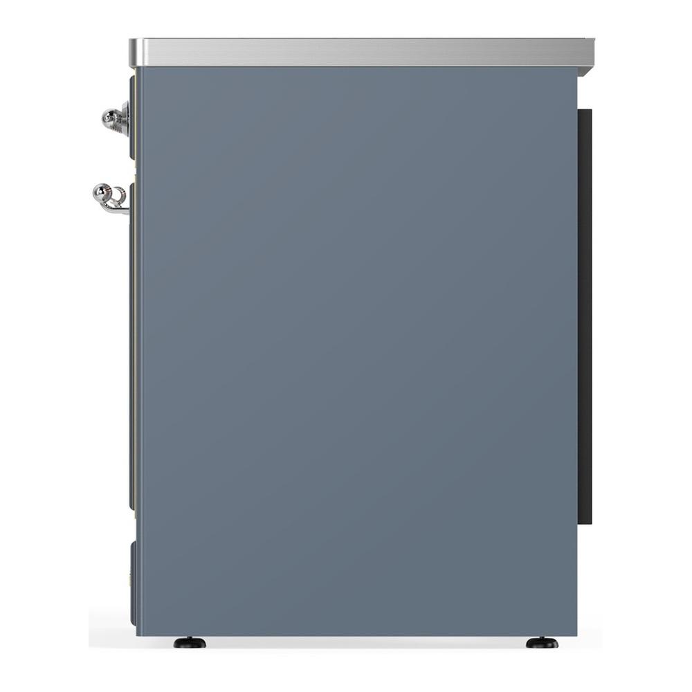 ILVE UMIB30QNR3BGC Majestic III 30 inch Induction Range with 4 Elements, 4 cu. ft. Oven Capacity (Solid Door, Blue Grey, Chrome)
