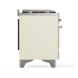ILVE UM48FNR3AWC Majestic III 48 inch Dual Fuel Range with 8 Burners and Griddle, Dual Function Burner up to 25,000 BTU (Natural Gas, Triple Glass Door, Antique White, Chrome)