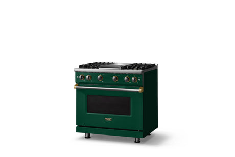 36"W. Sealed Burner Gas Range (Burner: 4g, Finish: Ivy, Trim: Polished Chrome, Fuel: Propane)