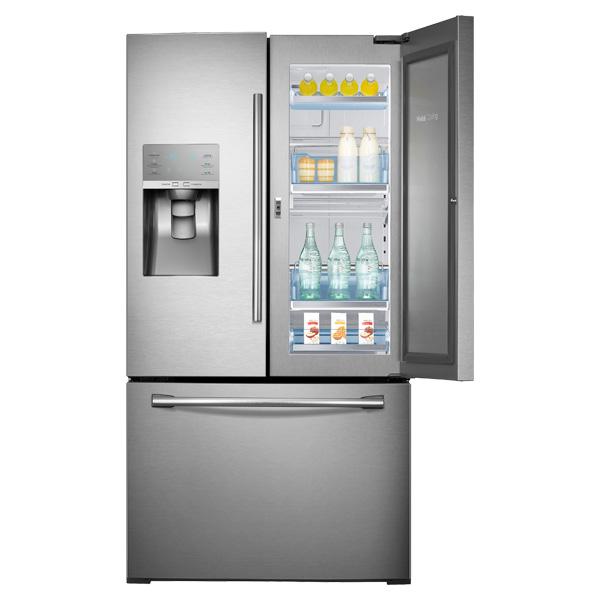36" Wide, 30 cu. ft. Capacity 3-Door French Door Food ShowCase Refrigerator with Dual Ice Maker (Stainless Steel)