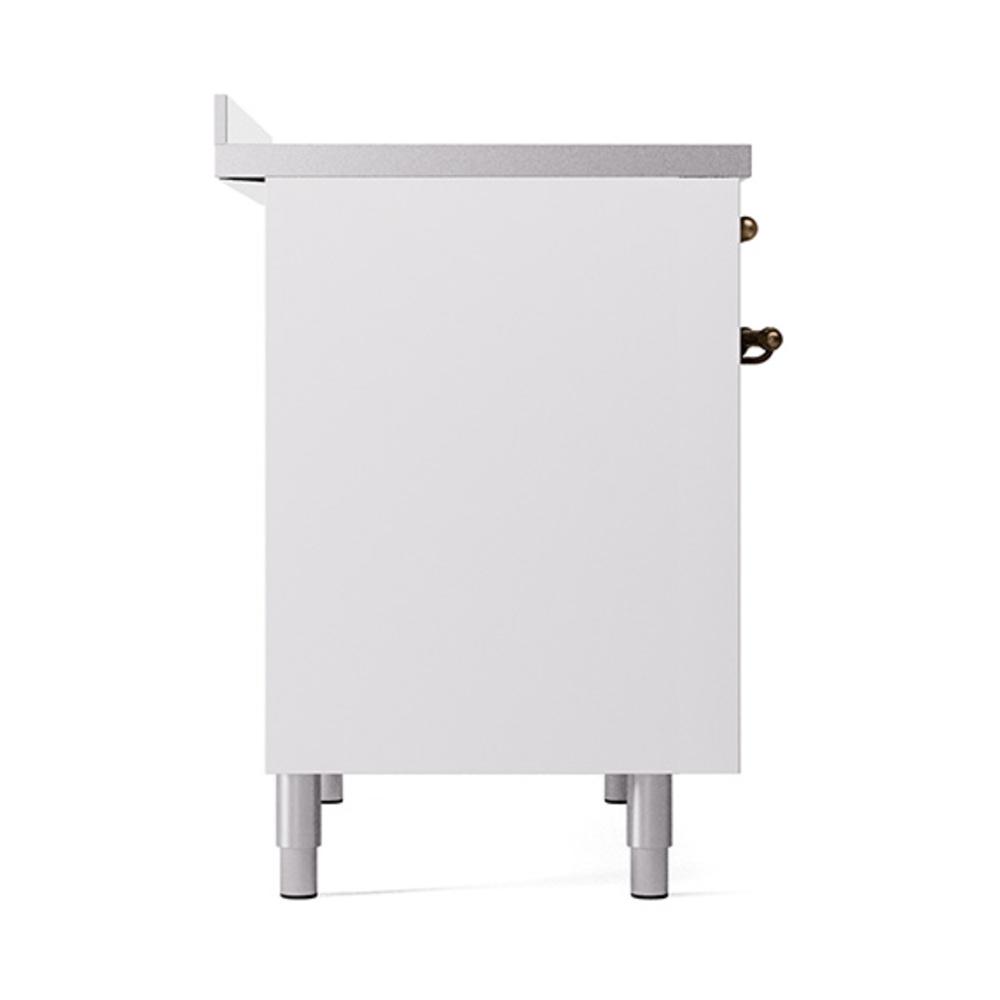 ILVE UNDI406QNMPWHB Nostalgie II Noblesse 40 inch Induction Range (Solid Door, White, Burnished)