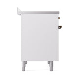 ILVE UNDI406QNMPWHB Nostalgie II Noblesse 40 inch Induction Range (Solid Door, White, Burnished)