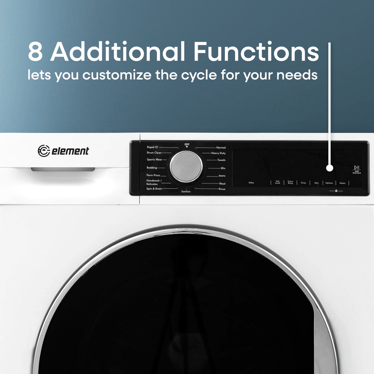 Element 24-inch 2.2 cu. ft. Front Load Washer - White, ENERGY STAR (ECW2224EGW)