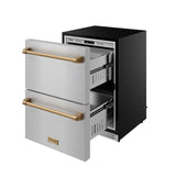 24 Inch Undercounter Built-in / Freestanding Drawer Freezer - Stainless Steel/bronze  Gordon Ramsay Series