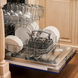ZLINE 24 in. Top Control Dishwasher with Stainless Steel Tub and Traditional Style Handle, 52dBa (DW-24) [Color: Blue Matte]