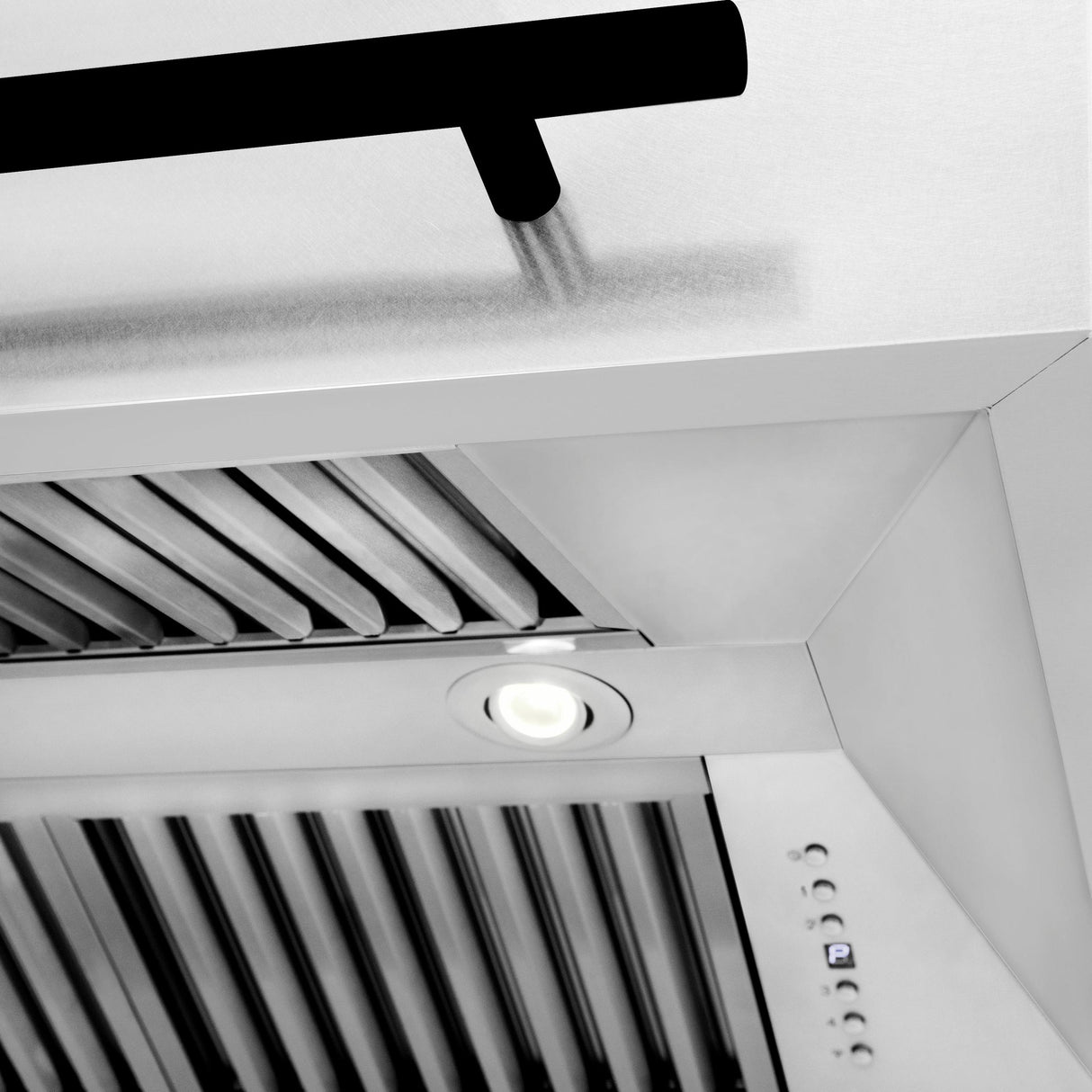 36 in. ZLINE Autograph Edition DuraSnow Stainless Steel Range Hood with Stainless Steel Shell and Colored Handle (8654SNZ-36) [Color: Matte Black]