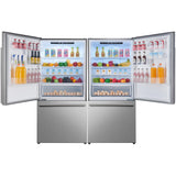 Forno Milano 2-Piece 62-Inch Freestanding Dual Bottom Freezer Refrigerator, Stainless Steel - 34.4 cu.ft, Touch Control, Ice Maker