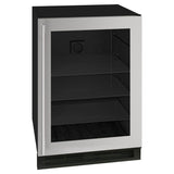 24-In Classic Built-In Beverage Center with Door Style - Stainless Steel Frame Glass