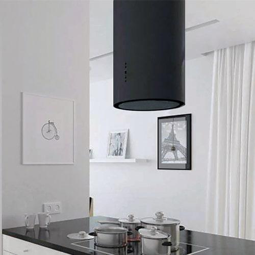 600/395 CFM Designer Cylinder Island Black