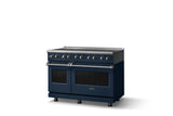 48"W. Induction Range (Finish: Slate Blue, Trim: Polished Chrome)