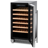 18 Inch Single Zone Built-in/freestanding Wine Cooler, 40 Wine Bottle Capacity