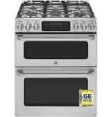 GE Cafe™ Series 30" Slide-In Front Control Gas Double Oven with Convection Range