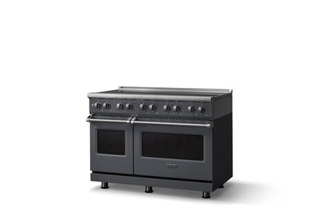 48"W. Induction Range (Finish: Cast Black, Trim: Polished Chrome)