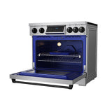 36 Inch Professional Induction Range With Tilt Panel Touch Control In Stainless Steel and Black  Gordon Ramsay Series