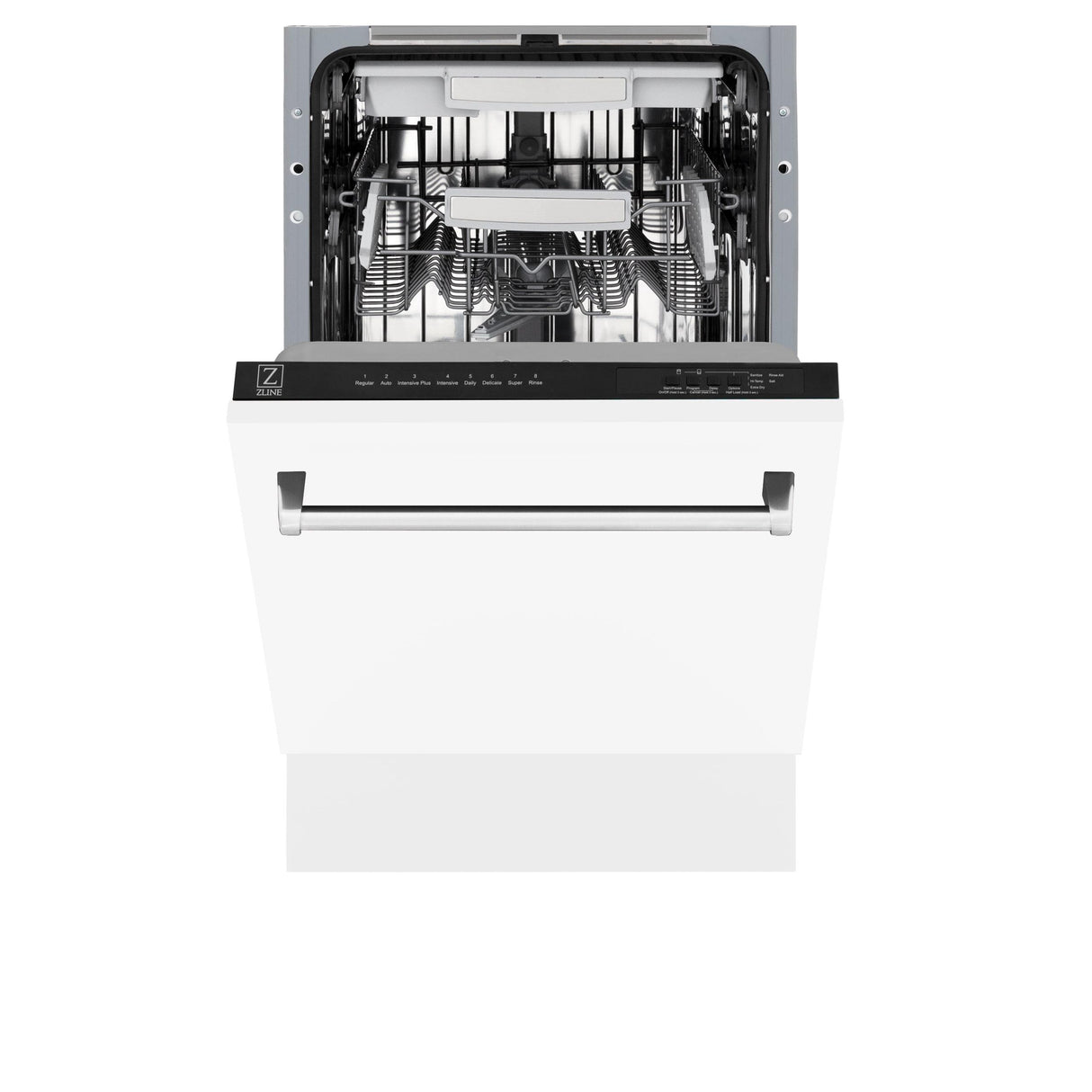 ZLINE 18" Tallac Series 3rd Rack Top Control Dishwasher with Traditional Handle, 51dBa [Color: White Matte]