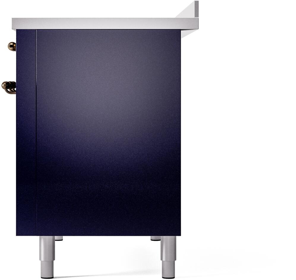 Nostalgie II 48 Inch Electric Freestanding Range in Blue with Bronze Trim