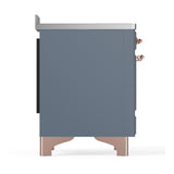 ILVE UMIB48QNR3BGP Majestic III 48 inch Induction Range with 6 Elements, 5.02 cu. ft. Total Oven Capacity (Solid Door, Blue Grey, Copper)