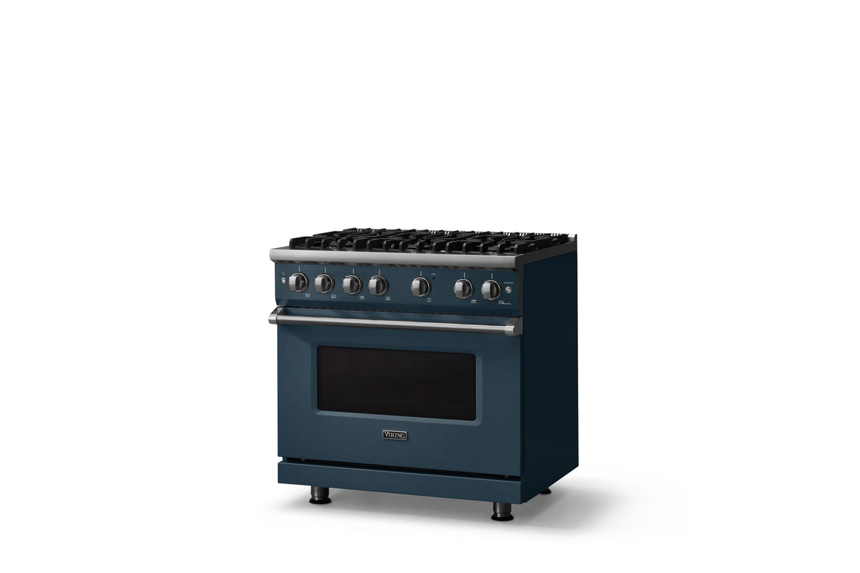 36"W. Sealed Burner Gas Range (Burner: 6b, Finish: Squall, Trim: Polished Chrome, Fuel: Natural Gas)