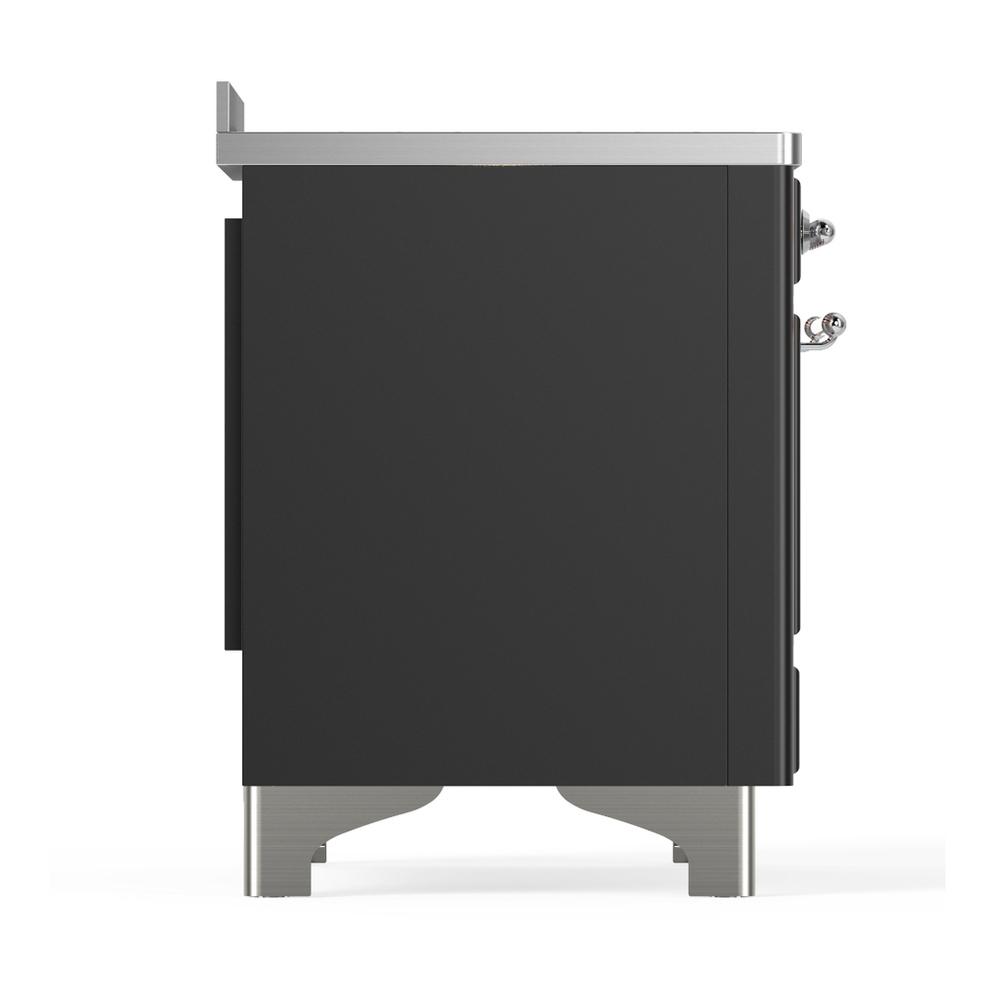 ILVE UMIB48NR3MGC Majestic III 48 inch Induction Range with 6 Elements, 5.02 cu. ft. Total Oven Capacity (Triple Glass Door, Graphite Matte, Chrome)