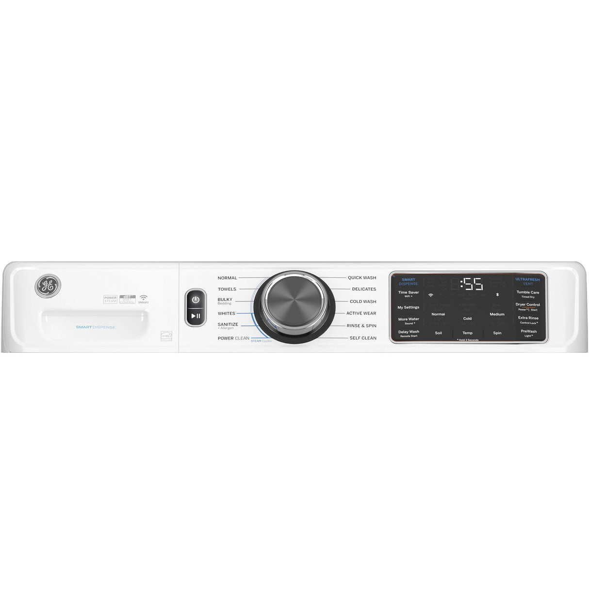 GE® ENERGY STAR® 5.0 cu. ft. Capacity Smart Front Load Steam Washer with SmartDispense™ UltraFresh Vent System with OdorBlock™ and Steam