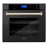 ZLINE 30" Autograph Edition Single Wall Oven with Self Clean and True Convection in Black Stainless Steel (AWSZ-30-BS) [Color: Gold]