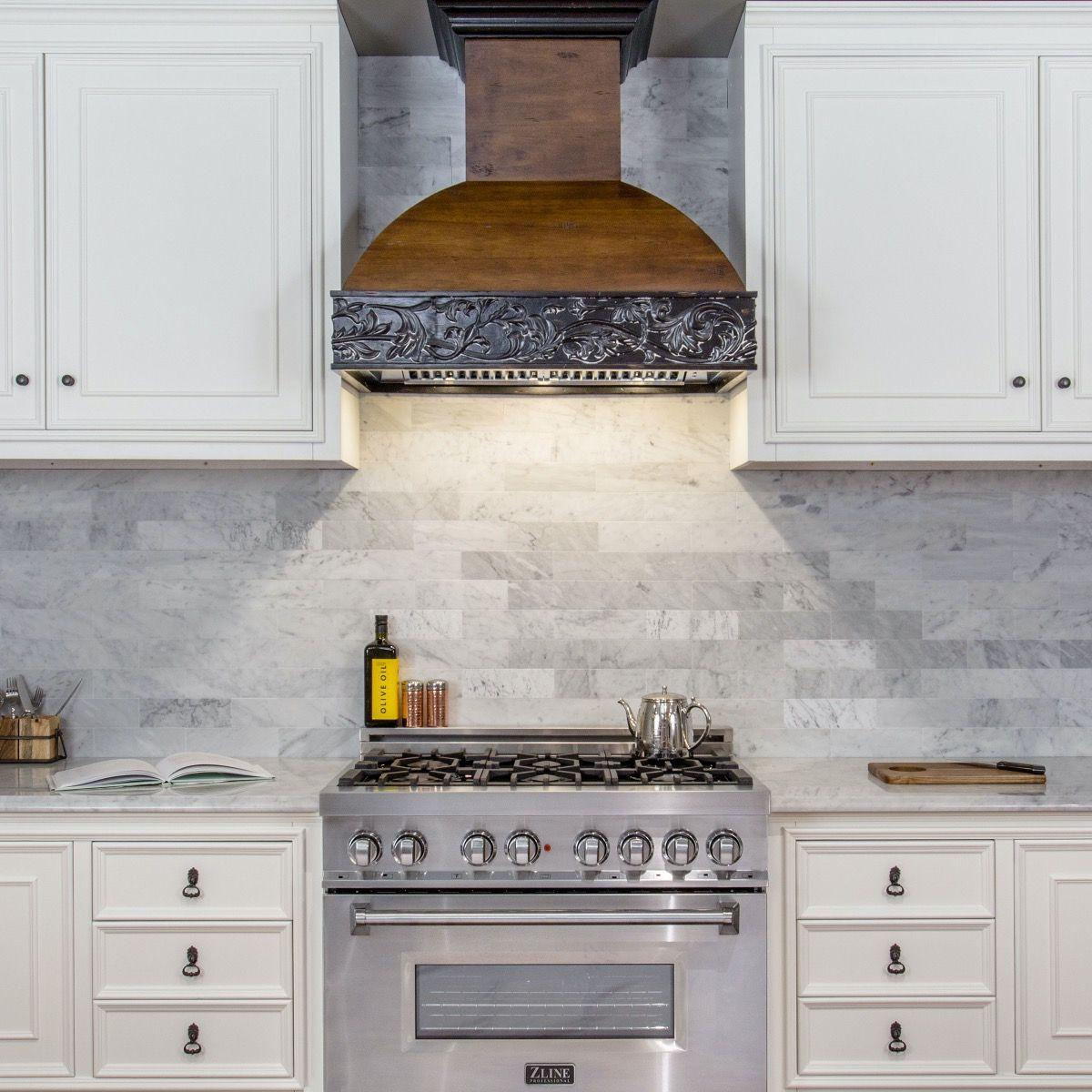 ZLINE 48 in. Wooden Wall Mount Range Hood in Antigua and Walnut - Includes Remote Motor