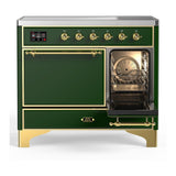 ILVE UMDIB40QNR3EGG Majestic III 40 inch Induction Range with 6 Elements, 3.82 cu. ft. Total Oven Capacity (Solid Door, Emerald Green, Brass)