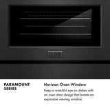 ZLINE Designer Collection 30 in. 4.2 cu. ft. Paramount Dual Fuel Range with 4 Burner Gas Cooktop and Electric Convection Oven in Black Satin Stainless Steel with Matte Black and Champagne Bronze Accents (SDRBSZ-30-MBCB)
