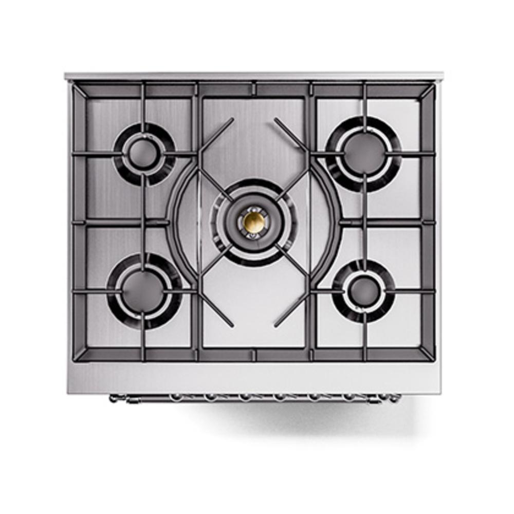 ILVE UN30NMPBUC Nostalgie II Noblesse 30 inch Dual Fuel Range (Natural Gas, Triple Glass Door, Burgundy, Chrome)