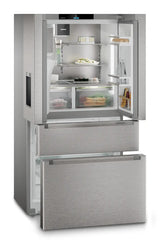 French door fridge-freezer with 2 freezer drawers and water and ice cube dispenser