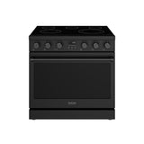 36 Inch Electric Range In Black - Contemporary Professional