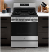 GE Profile™ 30" Smart Free-Standing Gas Convection Range with No Preheat Air Fry and EasyWash™ Oven Tray