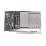 ILVE UN48FSQNMPRAP Nostalgie II Noblesse 48 inch Dual Fuel Range (5 Sealed Burners + Griddle + French Top, Natural Gas, Solid Door, RAL, Copper)