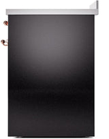 Nostalgie II 30 Inch Electric Freestanding Range in Glossy Black with Copper Trim
