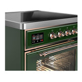 ILVE UMIB30NR3EGP Majestic III 30 inch Induction Range with 4 Elements, 4 cu. ft. Oven Capacity (Triple Glass Door, Emerald Green, Copper)