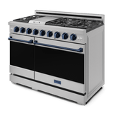 48 Inch Professional Gas Range With Pro-style Knobs In Stainless Steel/blue  Gordon Ramsay Series