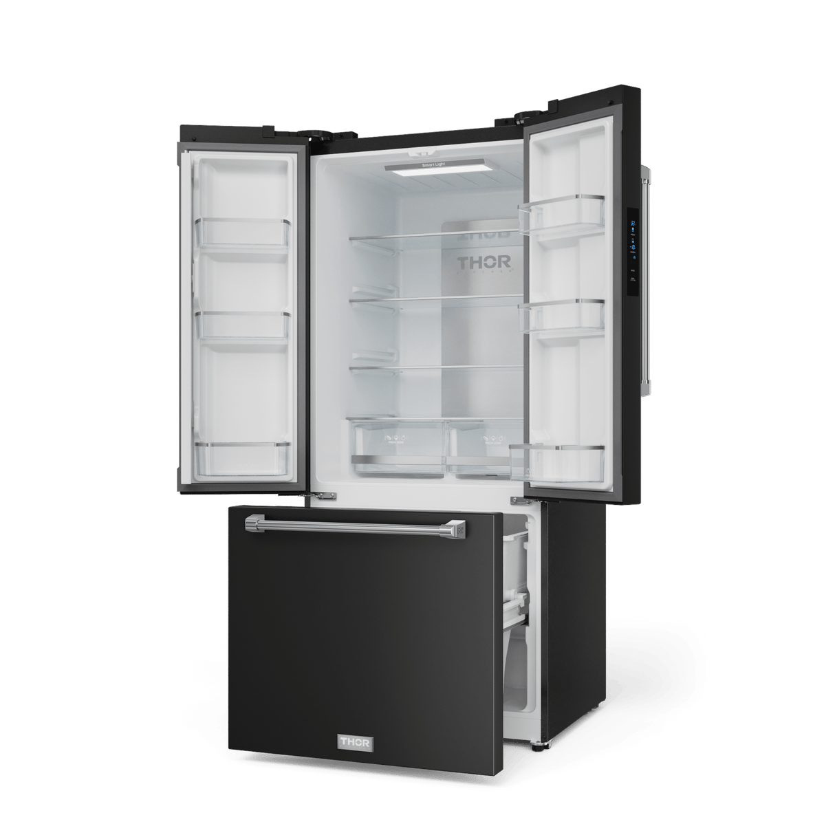 30 Inch 17.5 Cu Ft French Door Counter Depth Refrigerator With Ice Maker In Black/stainless Steel  Gordon Ramsay Series