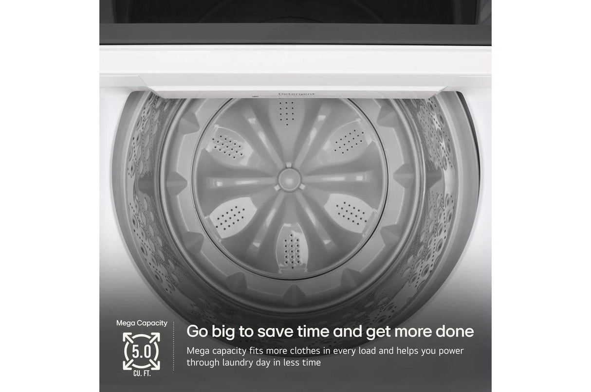 5.0 cu. ft. Mega Capacity Smart Top Load Washer with Impeller, EasyUnload™ & AI Sensing