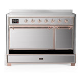 ILVE UMIB48QNR3SSP Majestic III 48 inch Induction Range with 6 Elements, 5.02 cu. ft. Total Oven Capacity (Solid Door, Stainless Steel, Copper)