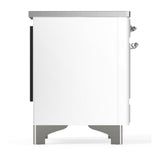 ILVE UMIB36NR3WHC Majestic III 36 inch Induction Range with 6 Elements, 3.5 cu. ft. Total Oven Capacity (Triple Glass Door, White, Chrome)