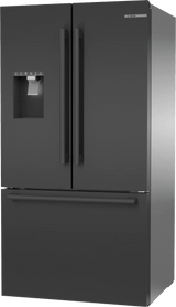 500 Series French Door Bottom Mount Refrigerator 36" Black Stainless Steel, Total No Frost