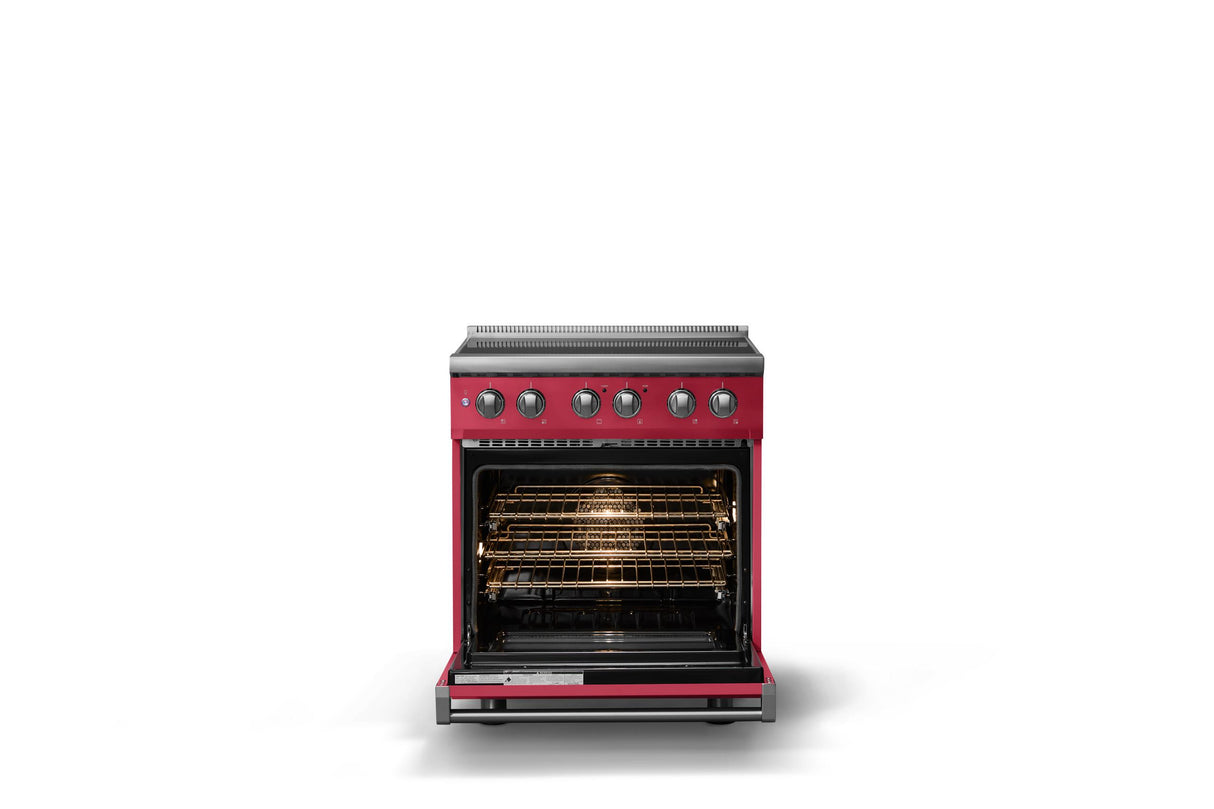 30"W. Induction Range (Finish: Valentine, Trim: Polished Chrome)